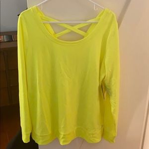 Neon yellow ladder backed sweatshirt